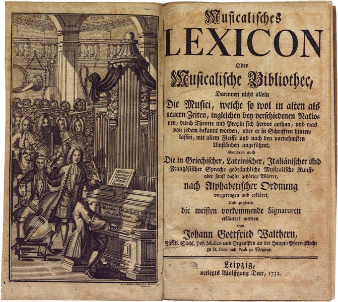 Titelpagina uit Musikalisches Lexicon (1732)