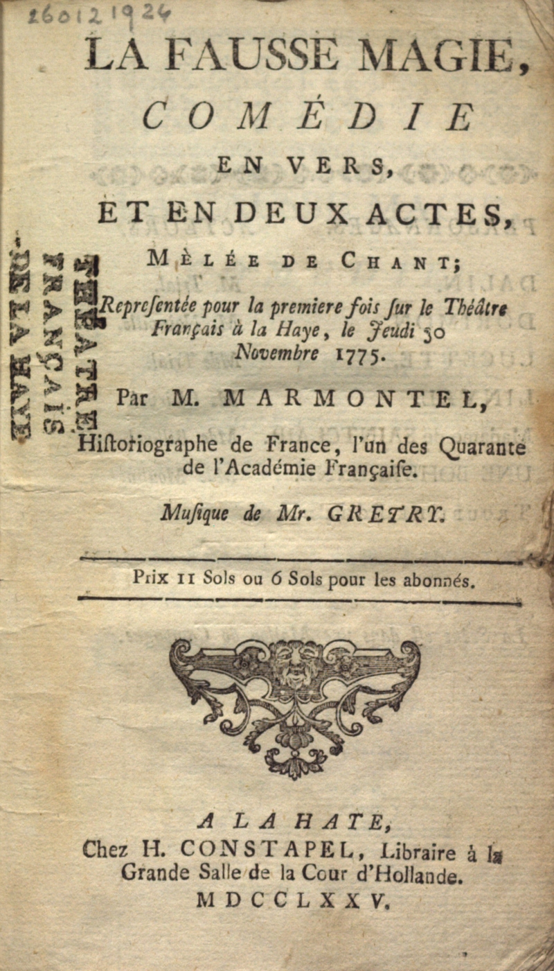 1775 STCN Marmontel La fausse magie Collectie Theatre Francais 1 tn